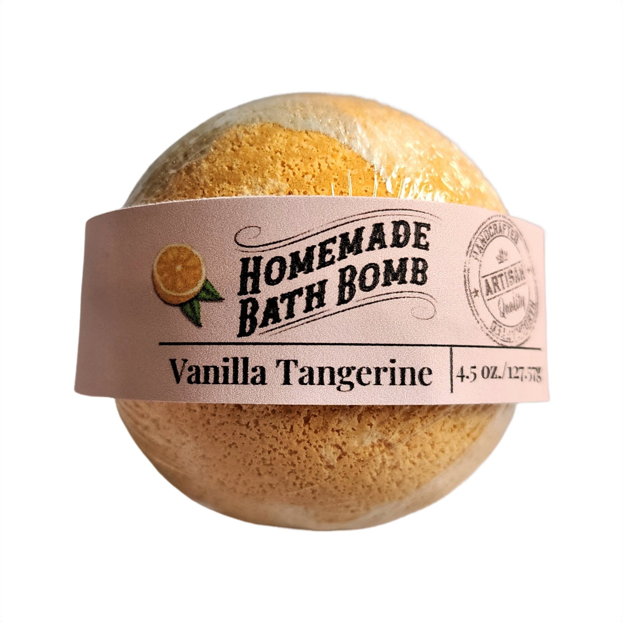 Vanilla Tangerine Bath Bomb, Bath Fizzy, Bath Spa, Vegan Bath Bomb,
